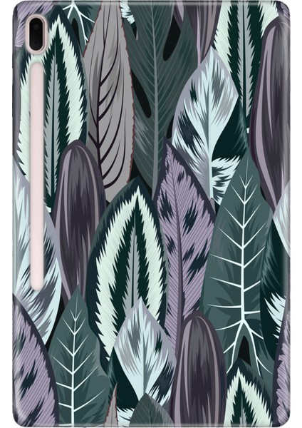 Samsung Galaxy Tab S7-Fe Lte SM-T737 Kılıf Tablet Için Desenli Silikon Kapak - Tropical