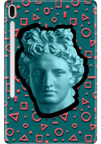 Samsung Galaxy Tab S7-Fe Lte SM-T737 Kılıf Tablet Için Desenli Silikon Kapak - Vinatge Heykel