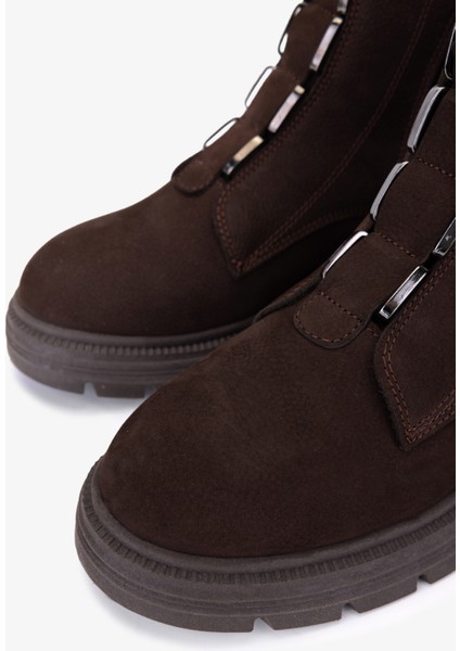 Kadın Hakiki Deri Kahverengi Nubuk Casual Bot 1164 2353524 Bn Bot SK25-26 Kahve Nbk modelleri