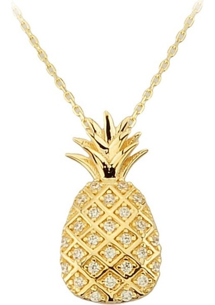 Altın Taşlı Ananas Kolye