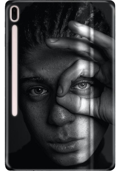 Samsung Galaxy Tab S7-Fe Lte SM-T737 Kılıf Tablet Için Desenli Silikon Kapak - Gizli Bakış