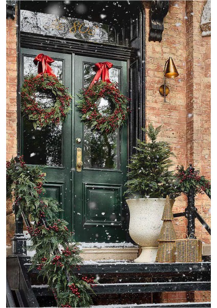 Crate& Barrel Alford Rattan Ön Kapı Dekor Seti 3’lü Dış Mekan Yılbaşı Süsleri fiyatları