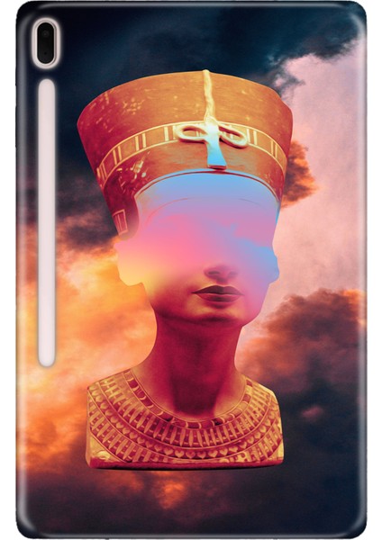 Samsung Galaxy Tab S7-Fe Lte SM-T737 Kılıf Tablet Için Desenli Silikon Kapak - Tanrıça Kadın