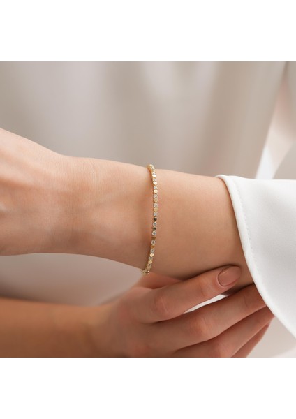 14 Ayar Altın Taş Detaylı Bilezik modelleri