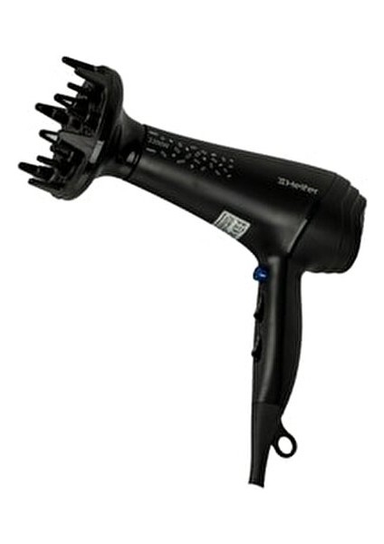 Saç Kurutma Makinesi 2200 W Güçlü Performans 2 Kademeli Hız Ayarı Siyah Renk