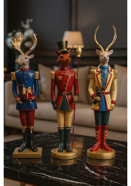 Dekoratif 3'lü Üniformalı Geyik Takımı fırsatları