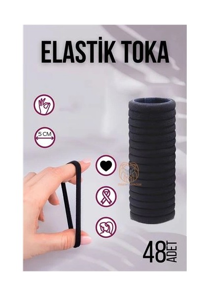 Elastik Toka 48 Adet Siyah