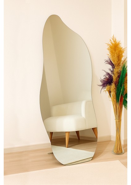 Çerçevesiz Asimetrik Ayaklı Boy Aynası Aura Ayaklı 55X160