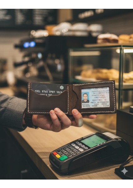 Hakiki Deri Katlanır Cüzdan Kartlık