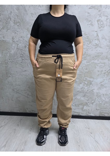 BYN-15000-BATTAL Beden Bayan Lastikli Pantolon