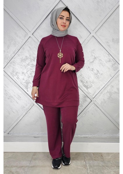 Kadın Kol Kısmı Çıt Çıt Detaylı Kolyeli Tesettür Takım fiyatları