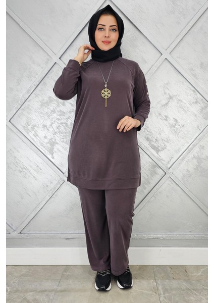 Kadın Kol Kısmı Çıt Çıt Detaylı Kolyeli Tesettür Takım modelleri