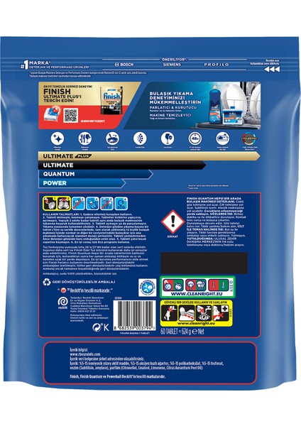 Quantum 120 Tablet Bulaşık Makinesi Deterjanı (60X2) +Temizlik ve Bakım Seti