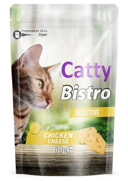 Bistro Seçici Kediler Için Tavuklu ve Peynirli Kedi Ödül Maması 60 gr