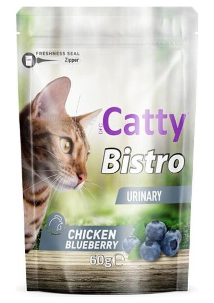 Bistro Üriner Tavuklu ve Yaban Mersinli Kedi Ödül Maması 60 gr