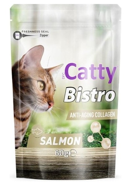 Bistro Yaşlanma Karşıtı Kolajen Somonlu Kedi Ödül Maması 60 gr