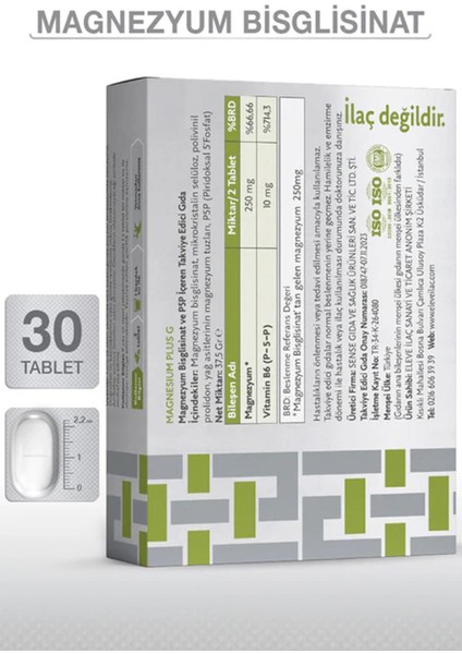 Magnesium Plus Bisglisinat 30 Tablet 2 Adet fiyatları