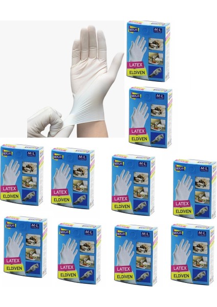 Eldiven Latex Eldiven Muayene Eldiveni M/l 60 Adet
