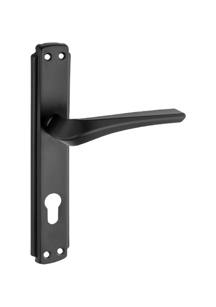 Venüs Kol Aynalı Siyah Yale Kapı Kolu