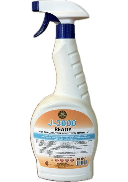 J-3000 Ready Çok Amaçlı Hijyenik Genel Yüzey Temizleyici 750ML