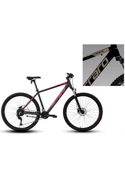 Force 970C Erkek Dağ Bisikleti 440H Hd 29 Jant 18 Vites Mat Siyah Altın Bakır Kırmızı