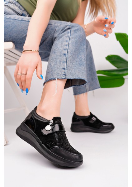 Kadın Siyah Hakiki Deri Casual Ayakkabı
