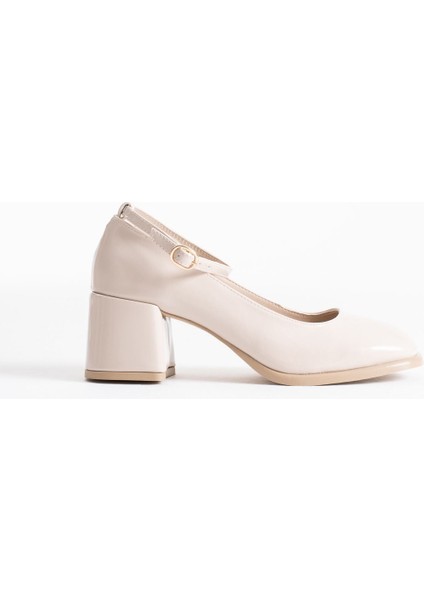 Sansa Bej Rugan Kadın Topuklu Ayakkabı