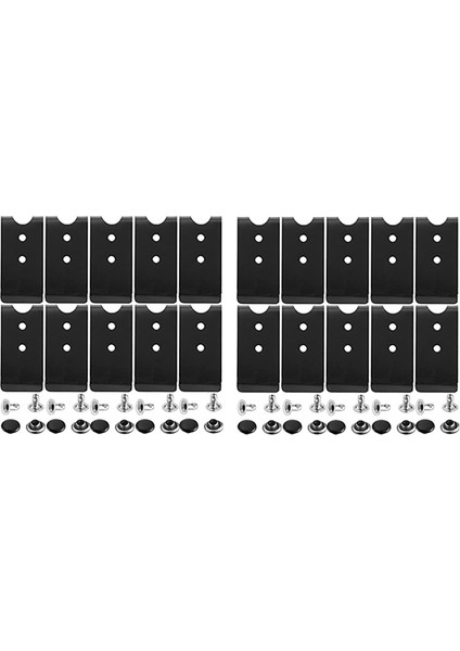 20 Adet Metal Kemer Klipsi Tokası Yaylı Kanca Kemer Klipsi 20 Çift Perçinli Kemer Çantası Deri Dıy (Siyah) (Yurt Dışından)
