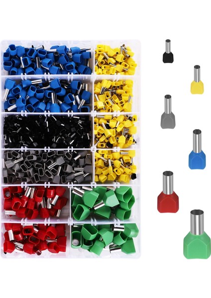 780 Adet Çift Bağcıklı Ferül Teminatör Kiti Elektriksel Sıkma Çift Girişli Kablo Ucu Tel Terminal Konnektörü (Yurt Dışından) fiyatları
