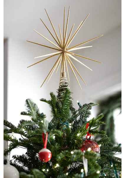 Glitter Gold 3D Star Tree Topper Altın Yılbaşı Ağaç Süsü fiyatları