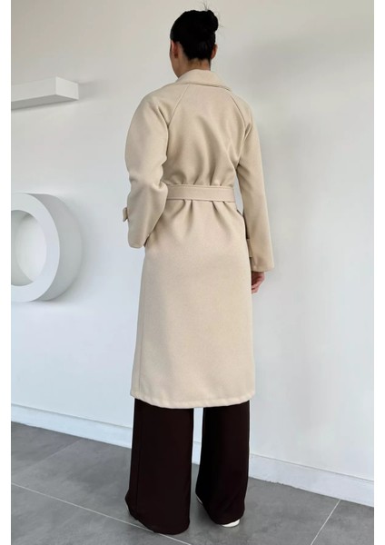 Kadın Kendinden Desenli Bel Kuşaklı Kaban P-00019457 fırsatları