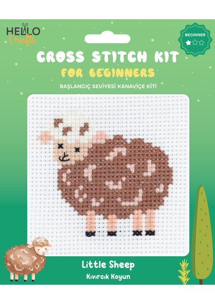 Başlangıç Seviyesi Kanaviçe Kiti (Iplik, Iğne, Kumaş) 15*15 cm HC555