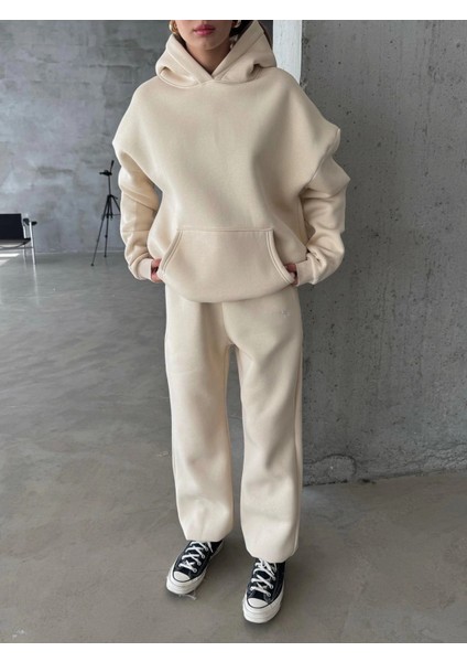 3 Iplik Şardonlu Lastik Paça Eşofman Bej P510439 fırsatları