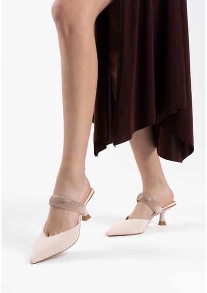 Nina Topuklu Bej Kadın Terlik modelleri