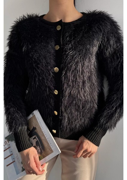 Kadın Ön Düğmeli Sakallı Triko Ceket P-00019478 modelleri