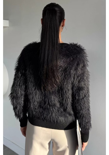 Kadın Ön Düğmeli Sakallı Triko Ceket P-00019478 fırsatları