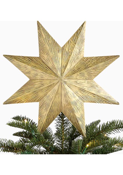 Brass Hammered Metal Christmas Tree Topper Yılbaşı Ağaç Süsü