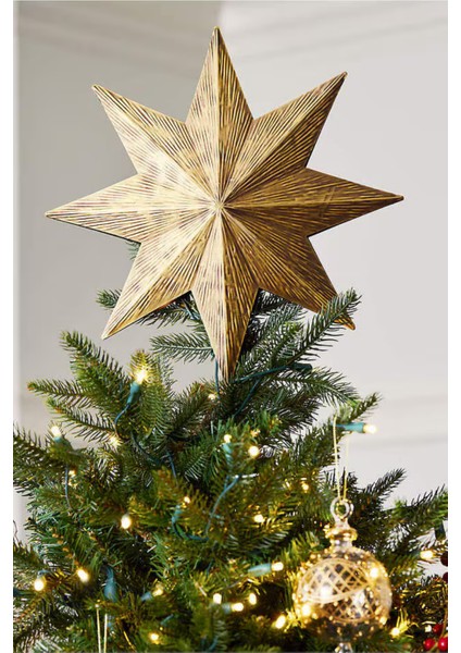 Brass Hammered Metal Christmas Tree Topper Yılbaşı Ağaç Süsü fiyatları