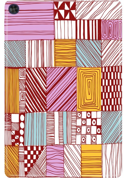 Huawei Matepad T10S-4 10.1" Kılıf Tablet Için Desenli Silikon Kapak - Grafik KARE95955