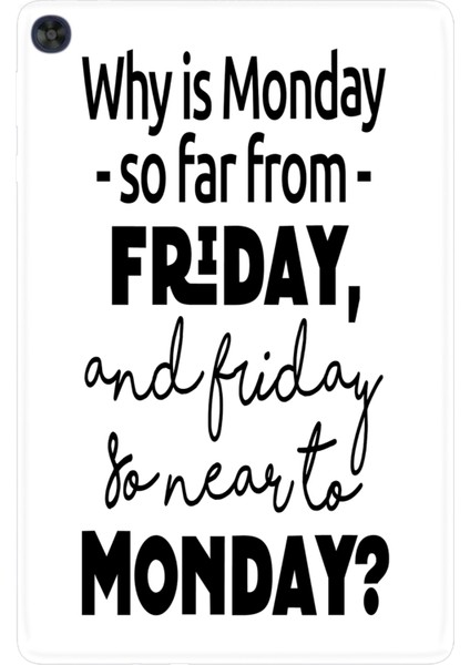 Huawei Matepad T10S-4 10.1" Kılıf Tablet Için Desenli Silikon Kapak - Friday Monday