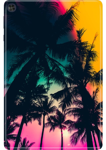 Huawei Matepad T10S-4 10.1" Kılıf Tablet Için Desenli Silikon Kapak - Palm Beach