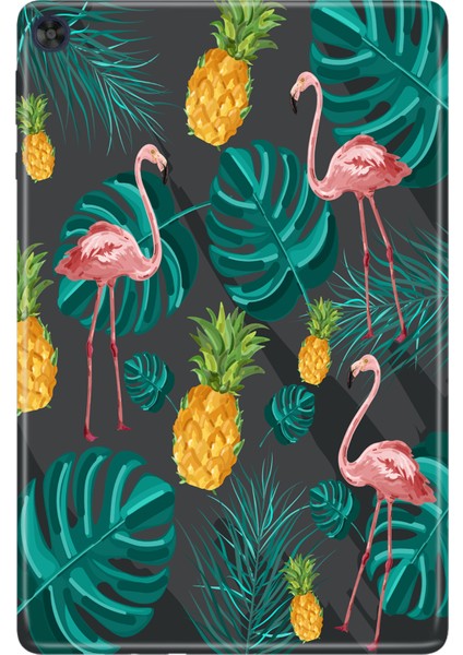 Huawei Matepad T10S-4 10.1" Kılıf Tablet Için Desenli Silikon Kapak - Pinkflamingo