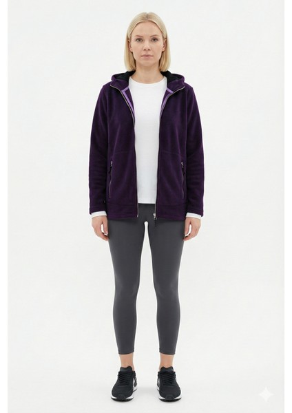 Kadın Marısol Normal Kesim Fermuarlı Kapüşonlu Polar Fleece Ceket