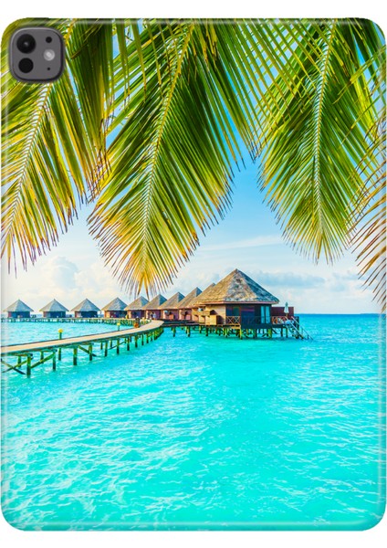 iPad Pro M5 2025 13" Kılıf Tablet Için Desenli Silikon Kapak - Maldiv