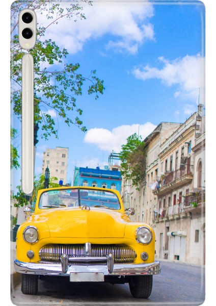 Samsung Galaxy Tab S8 Ultra SM-X900 14.6" Kılıf Tablet Için Desenli Silikon Kapak - Havana Küba