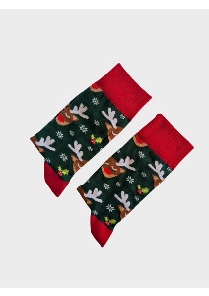 Yılbaşı Temalı - Desenli - Unısex Soket Çorap