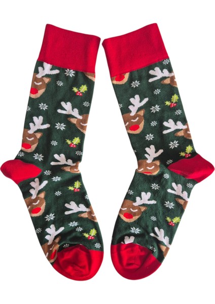 Yılbaşı Temalı - Desenli - Unısex Soket Çorap