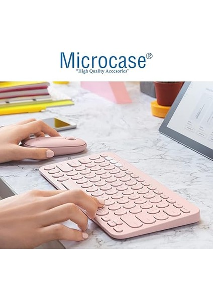 Tablet Telefon Bilgisayar Için Yuvarlak Tuşlu Bluetooth Kablosuz Klavye Android Ios Windows Uyumlu - AL3048 Pembe fırsatları