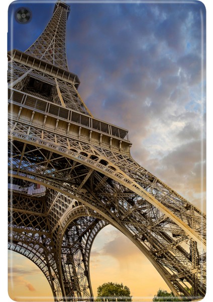Huawei Matepad T10S-4 10.1" Kılıf Tablet Için Desenli Silikon Kapak - Eyfel Paris