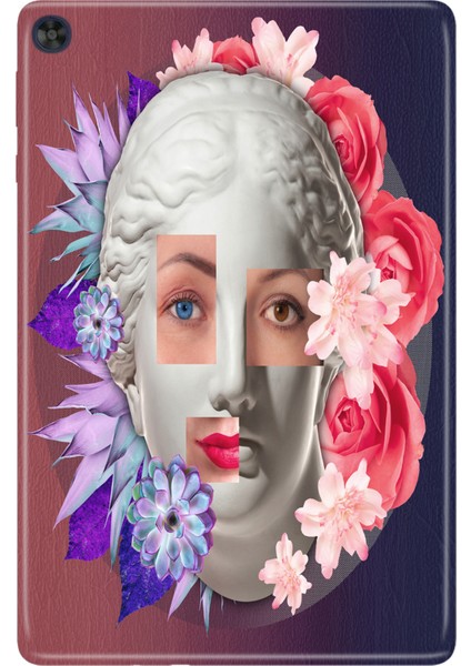 Huawei Matepad T10S-4 10.1" Kılıf Tablet Için Desenli Silikon Kapak - Kreatif Yüz